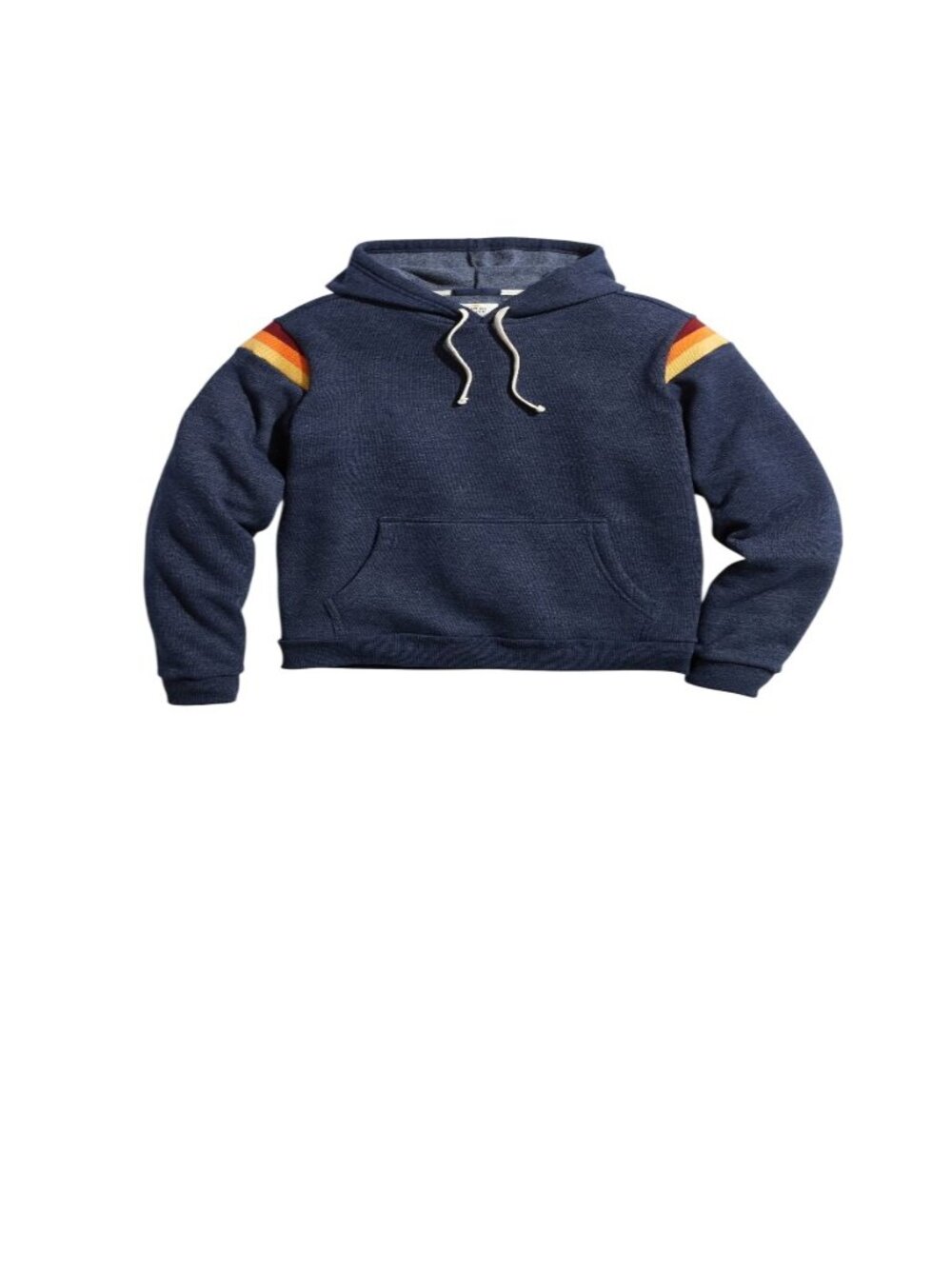 Marine Layer Banks Hoodie Rainbow Shoulder Stripes Navy Blue Small Mens Pullover